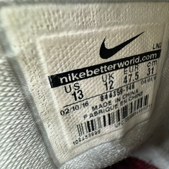 Size 13 - Nike Zoom Hyperdunk Men Basketball Sneakers ShoesWhite/Red 844359-146 - Picture 5 of 7